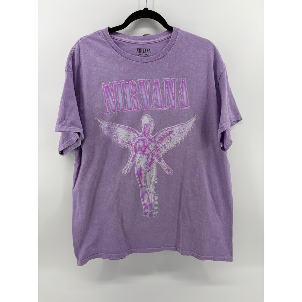 Nirvana Concert 1993 T-Shirt, Lavender 100% Cotton, Unisex Size XL, Pre-Owned
